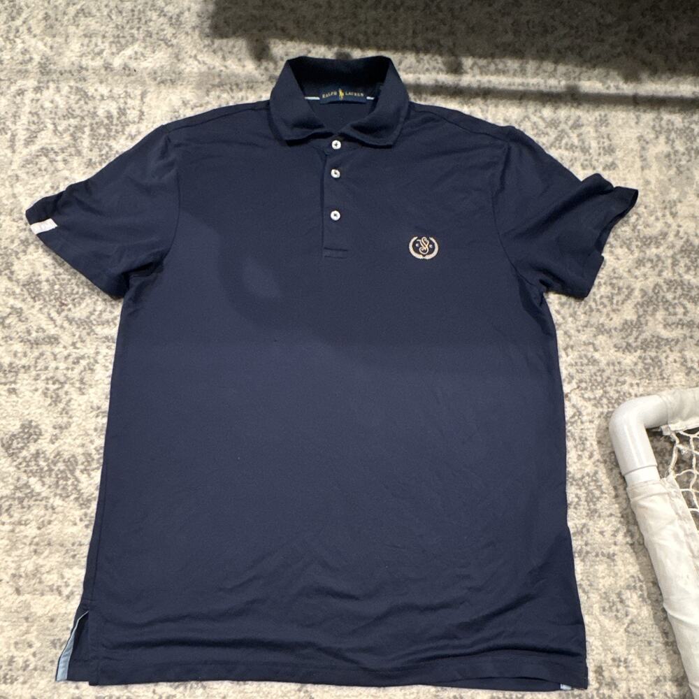 Ralph Lauren Navy M Men's Polo Shirt Short Sleeve Collared Solid Button Logo